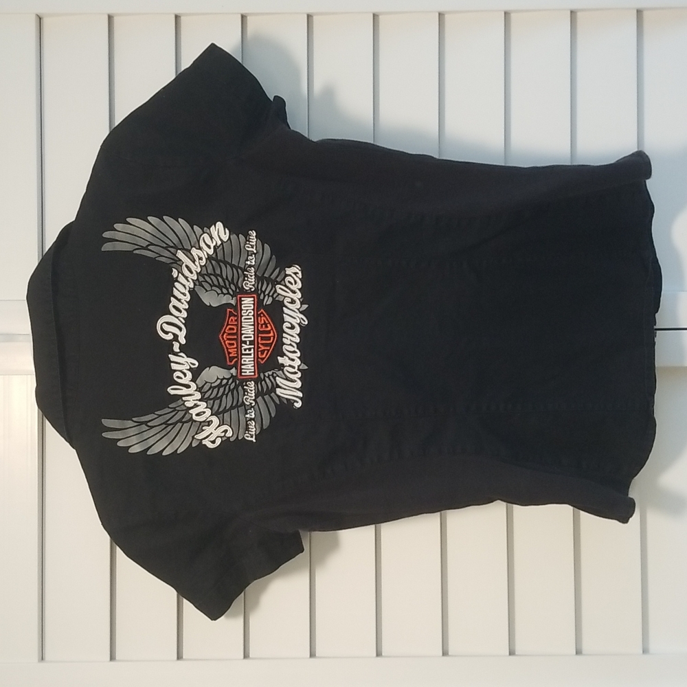 Harley Davidson Women's Mechanic Shirt size xs Zipper front